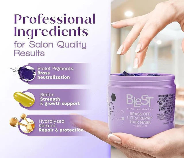 Blest Brass Off Ultra Repair Hair Mask With Biotin