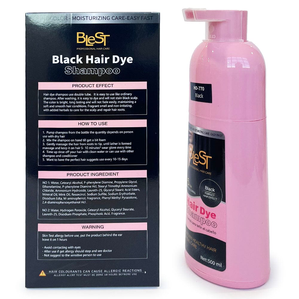 Blest Quick Coloring Hair Dye Shampoo Black