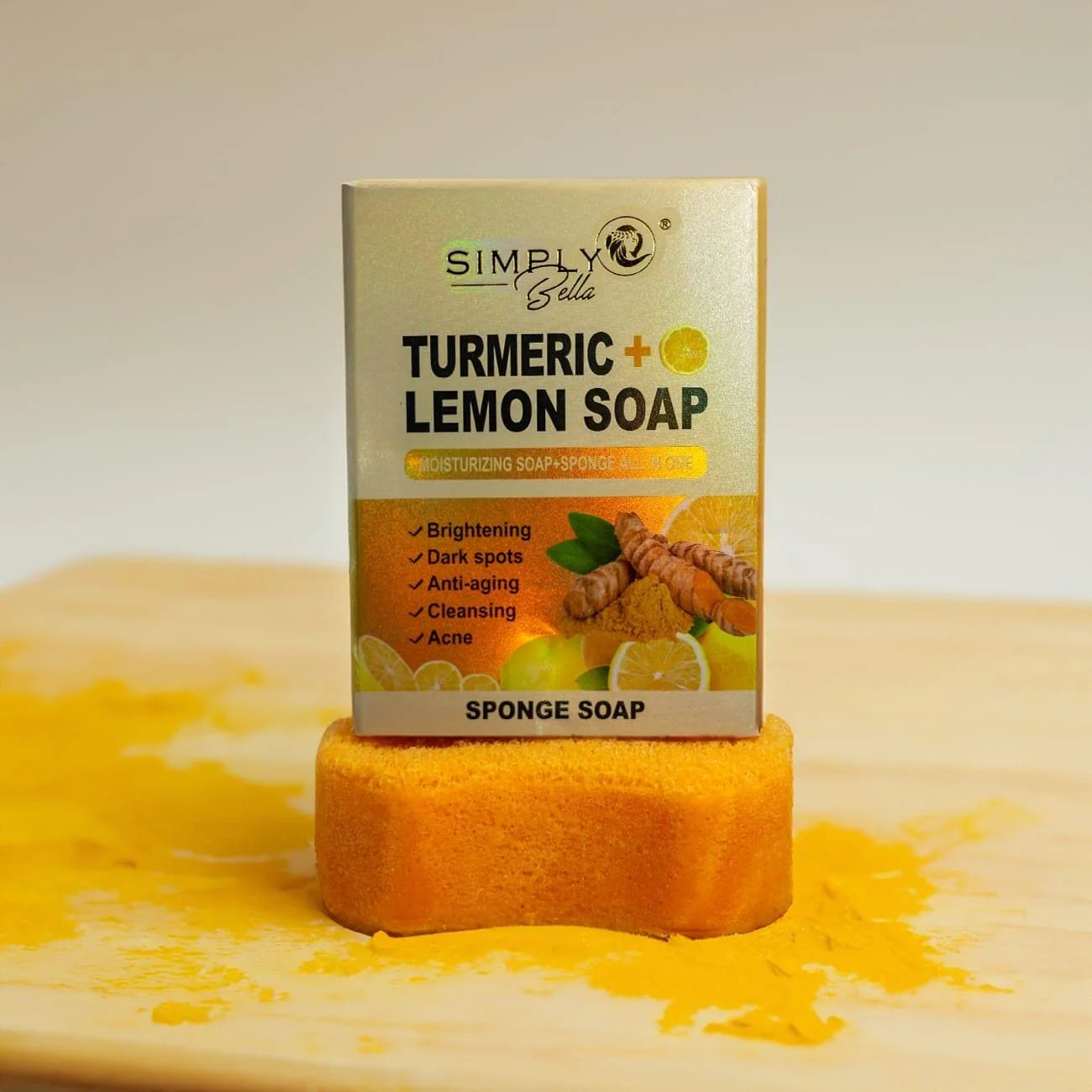 Simply Bella Turmeric & Lemon Soap With Sponge