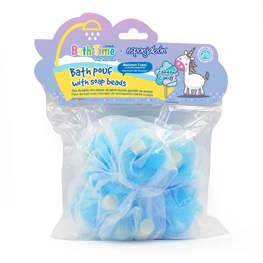 Esponjabon Kids Cotton Candy Scented Bath Pouf + Soap