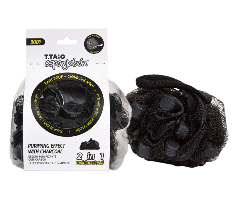 Esponjabon Bath Loofah with Charcoal Soap