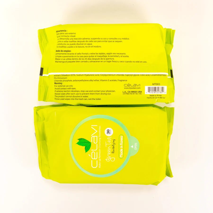 Celavi Green Tea Cleansing Wipes