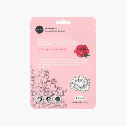Celavi Rose Water Whitening & Moisturizing Facial Sheet Mask