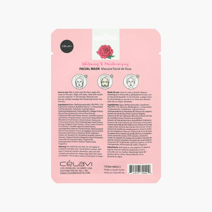 Celavi Rose Water Whitening & Moisturizing Facial Sheet Mask